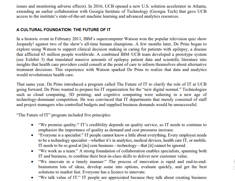 Instructions: Read UCB case study and answer the