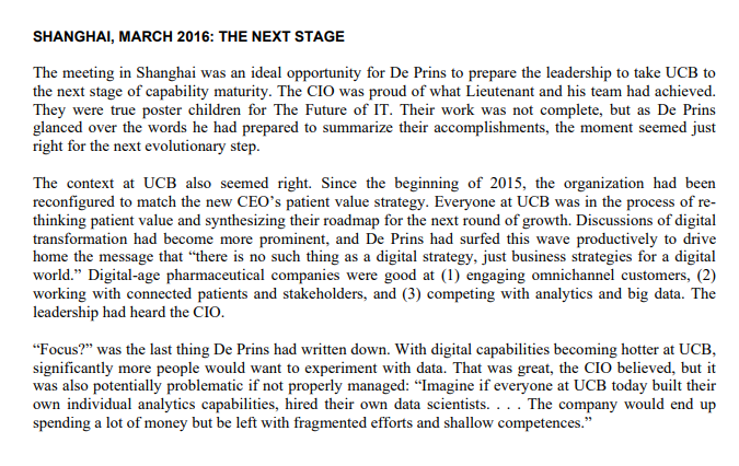 Instructions: Read UCB case study and answer the