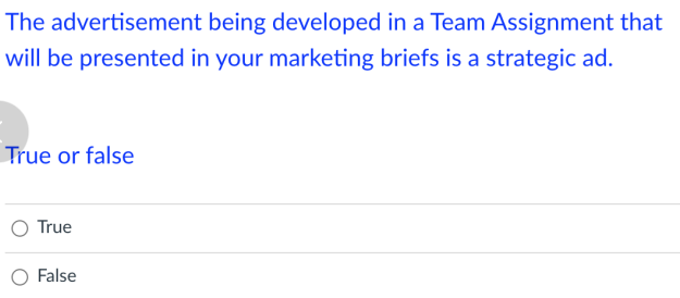 The advertisement being developed in a Team