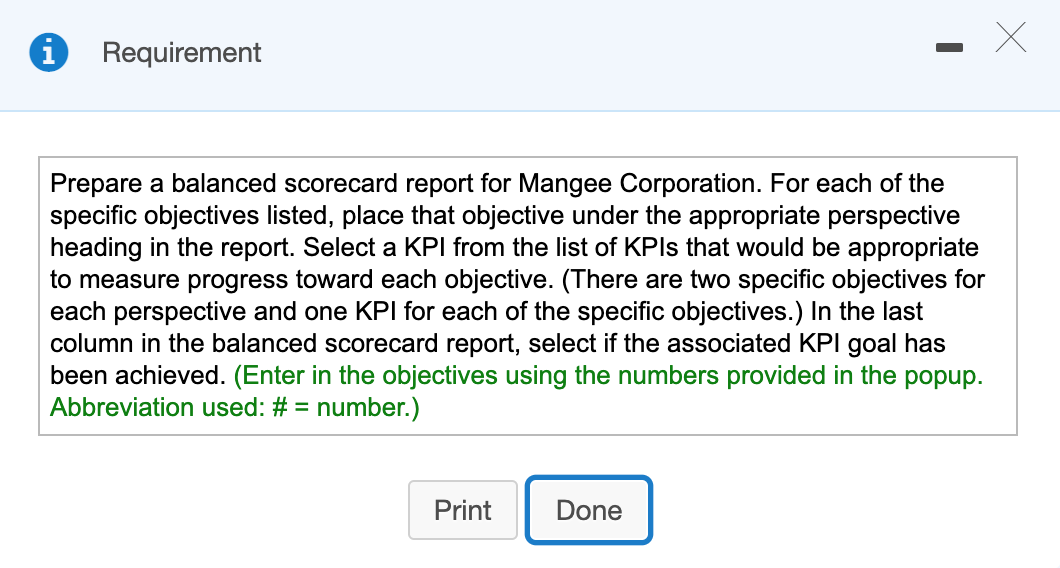 ss Data Table Mangee Corporation has collected