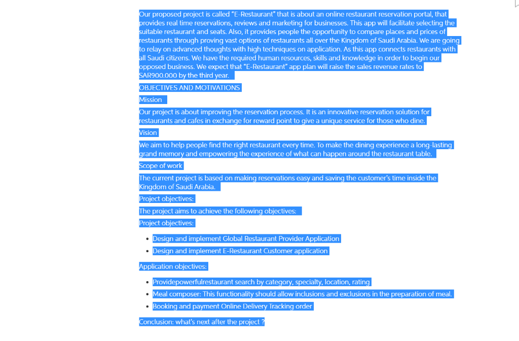 I only need a ( WHATS NEXT CONCLUSION ) Our