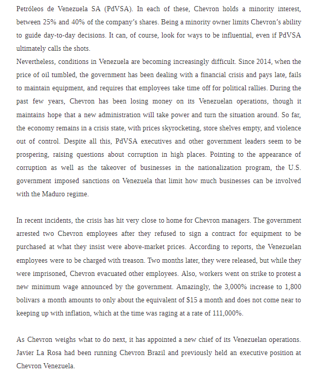 Assessment 1: Case Study Chevron Tries to Stay on