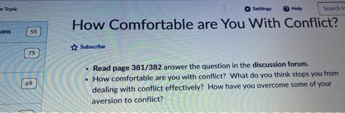 w Topic Help Search H Settings How Comfortable