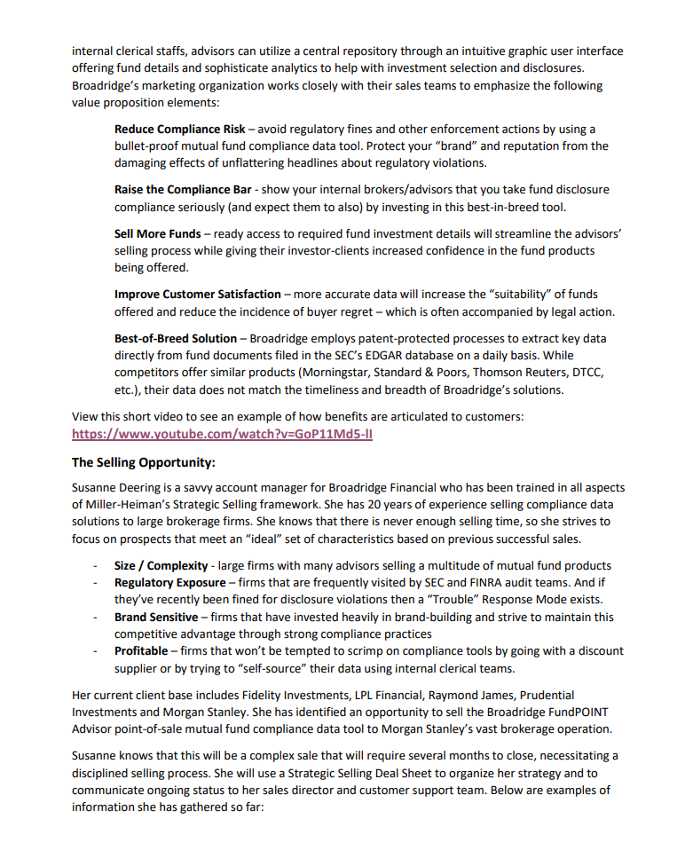 After reading the Broadridge Case post your