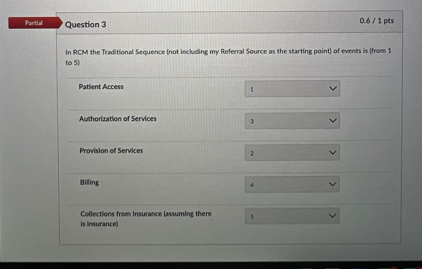 Partial Question 3 In RCM the Traditional