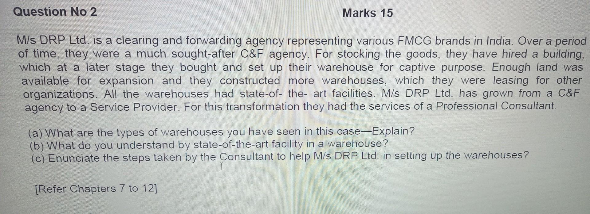 M/s DRP Ltd. is a clearing and forwarding agency