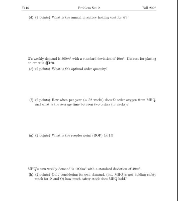 2. Inventory Management II (24 points) The
