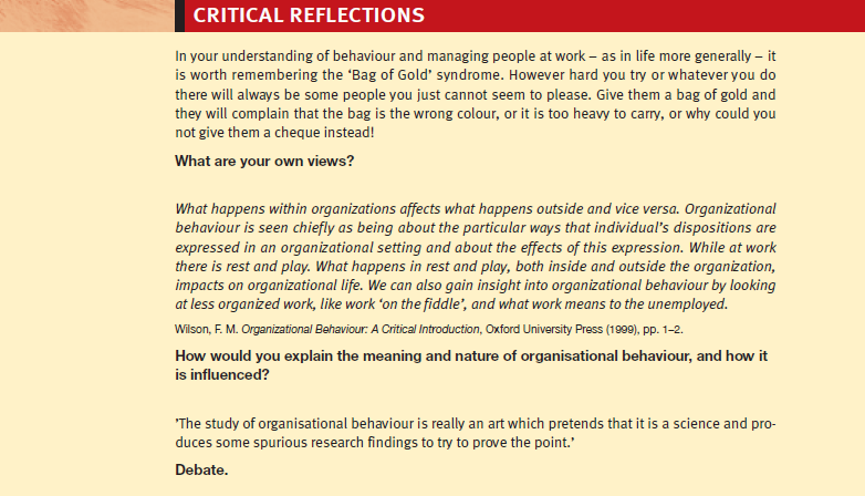 After reading the critical reflection you will