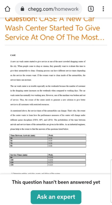 o chegg.com/homework 6 Question: CASE A New Car