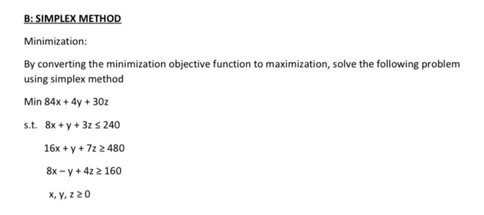 could you please ans the Q on paper B: SIMPLEX