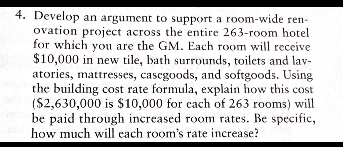 4. Develop an argument to support a room-wide