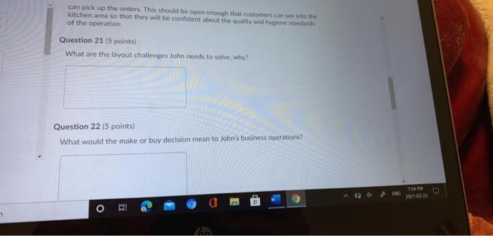 Case Study John completed a self-paced Restaurant