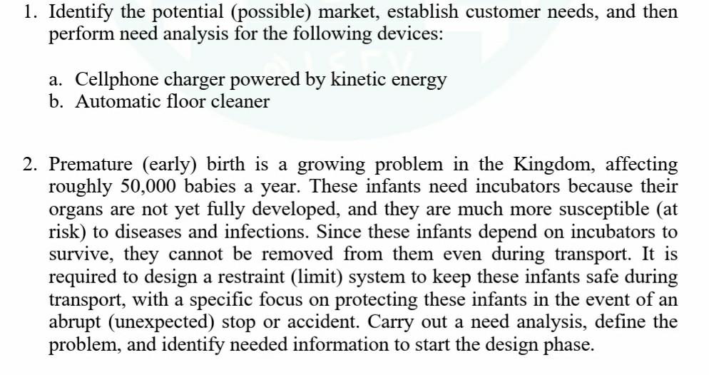 please answer both 1 and 2 1. Identify the