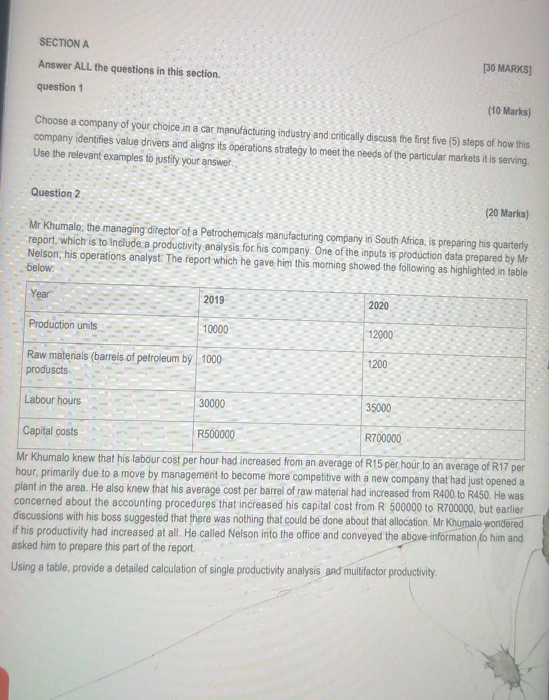 SECTION A Answer ALL the questions in this