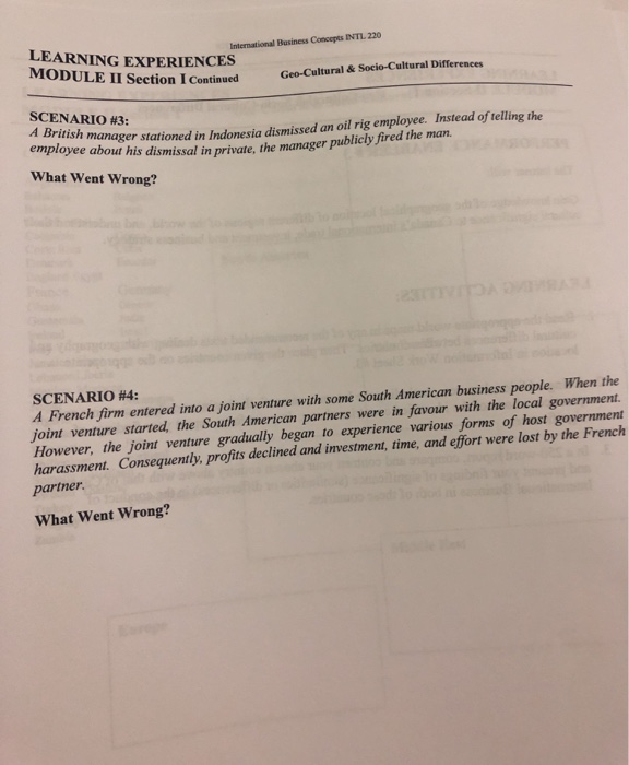 Internal Business Concepts INTL 220 LEARNING