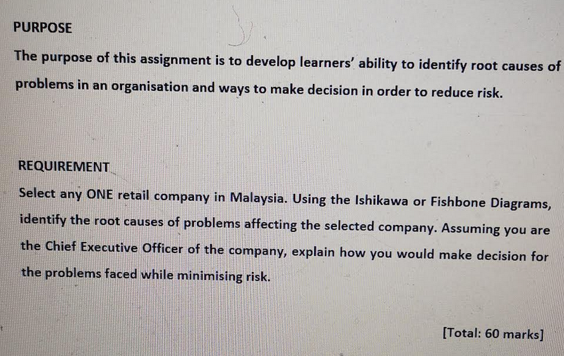 PURPOSE The purpose of this assignment is to