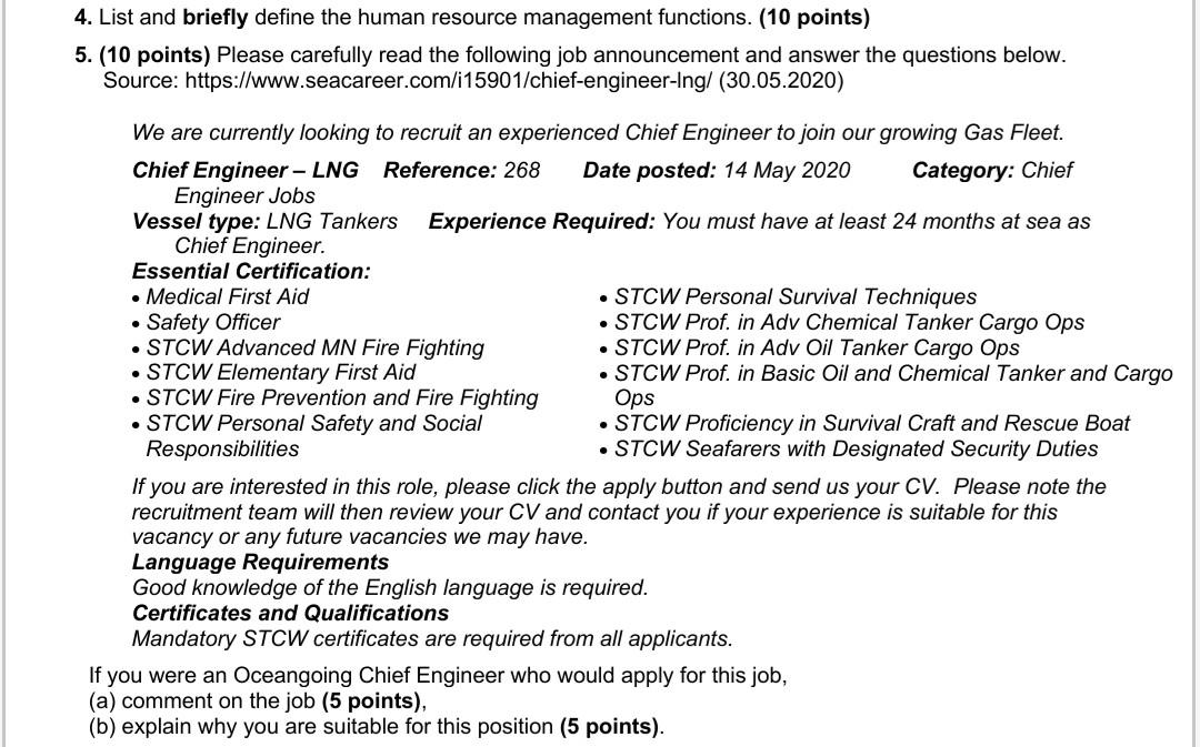 4. List and briefly define the human resource