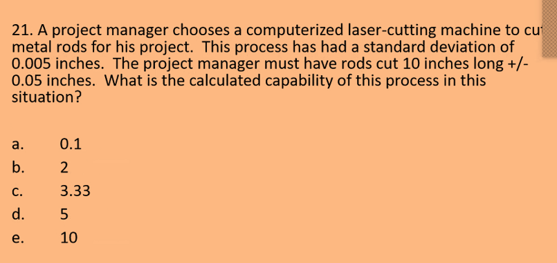 21. A project manager chooses a computerized