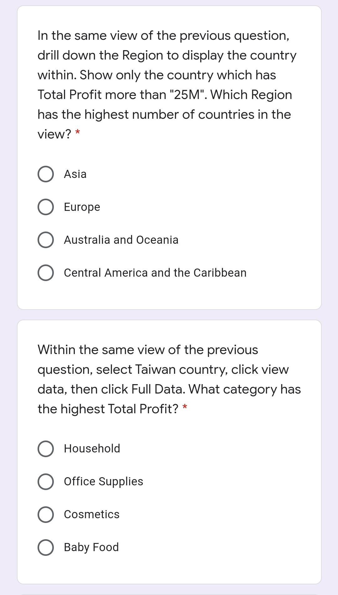 In the same view of the previous question, drill