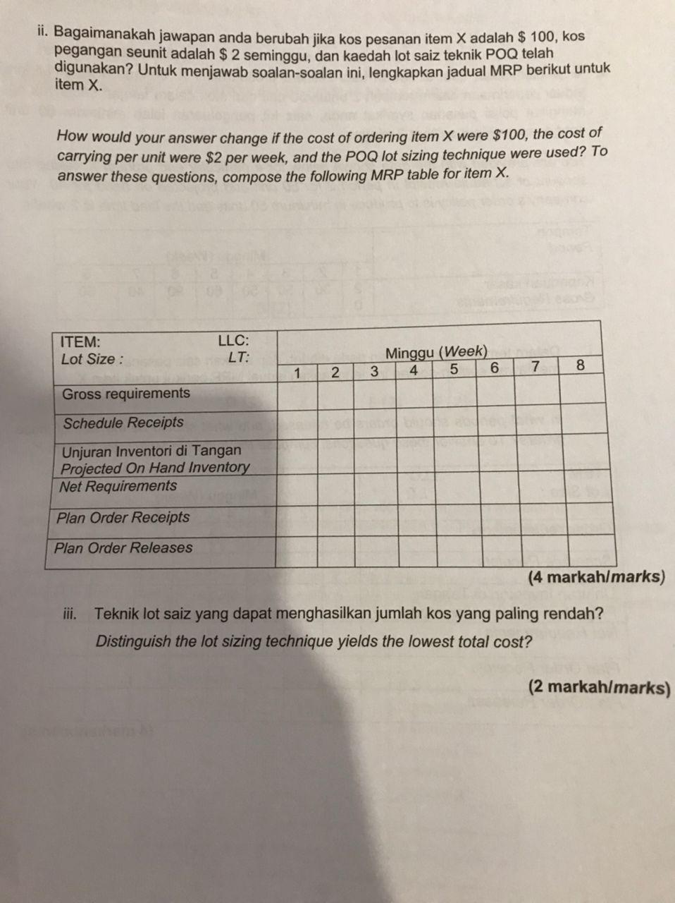 (5 markahlmarks) b. Anda dibekalkan data di bawah