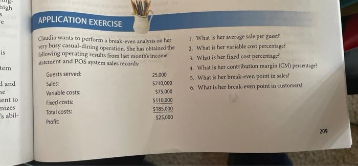 thigh 5 is 1. What is her average sale per guest?