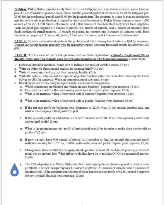 Quantitative Analysis Problem: Parker Sisters