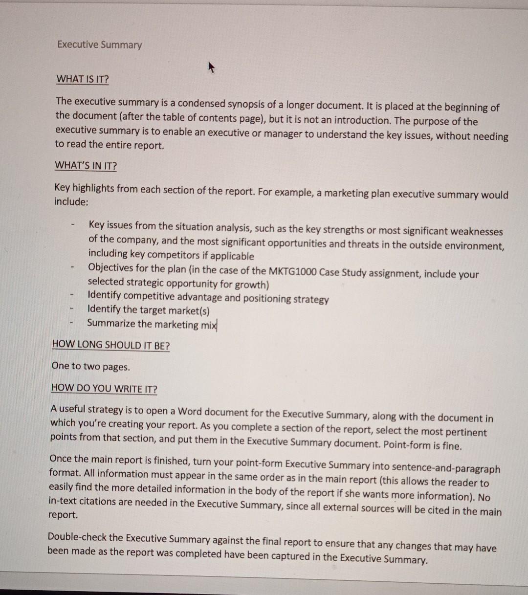 Executive Summary WHAT IS IT? The executive