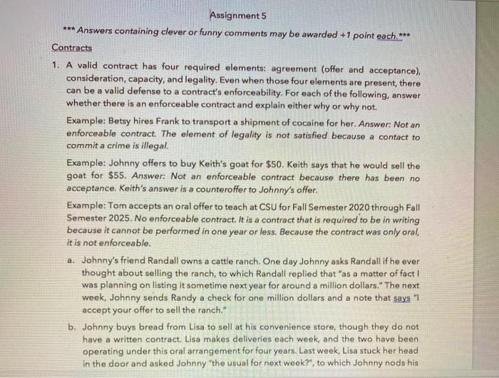 Assignment 5 *** Answers containing clever or