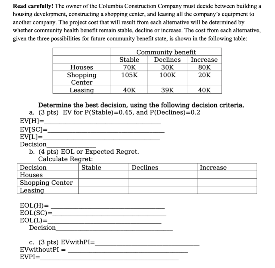 Please show all work and use correct formulas