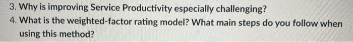 Supply chain question. 3. Why is improving