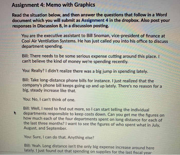 Assignment 4: Memo with Graphics Read the