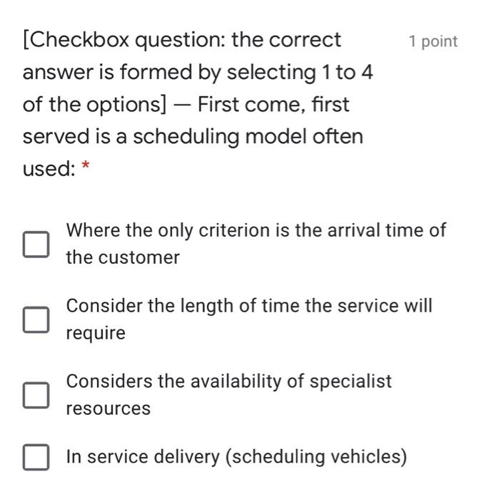 1 point [Checkbox question: the correct answer is