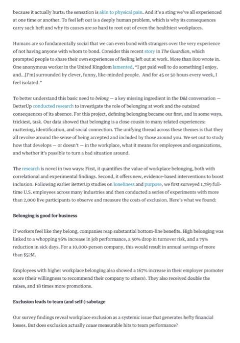 Assignment Questions from the article below: