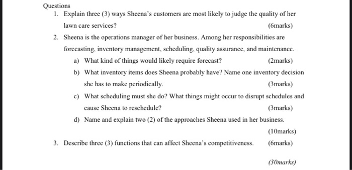 Instructions for Students: Please Attempt ALL