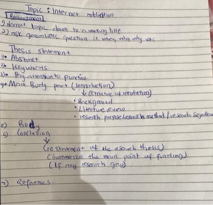 write a thesis statement .Topic : Internet