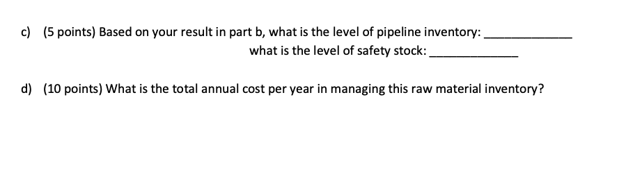 Problem 2. (50 points) Module 5. Supply Chain