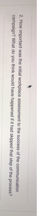 2. How important was the initial workplace