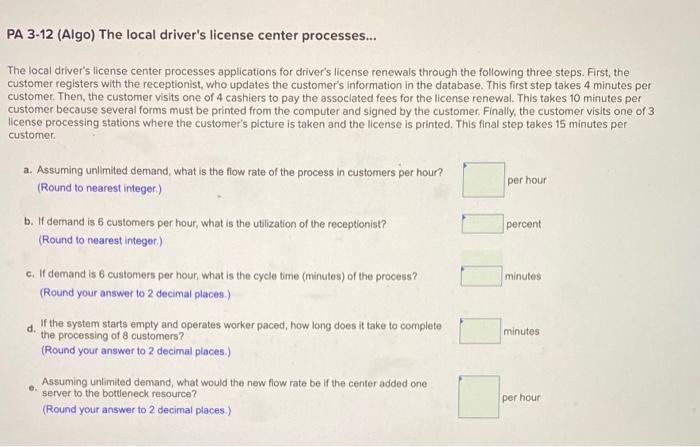 2 seperate problems, please hep PA 3-12 (Algo)