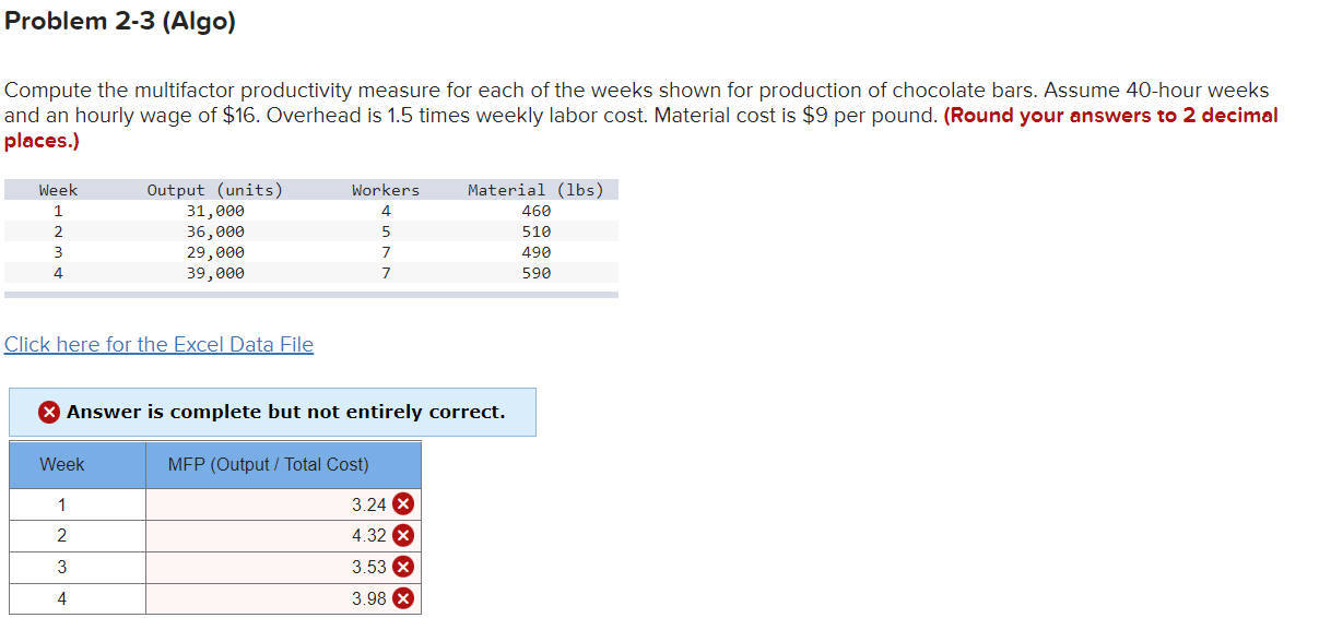 Problem 2-3 (Algo) Compute the multifactor
