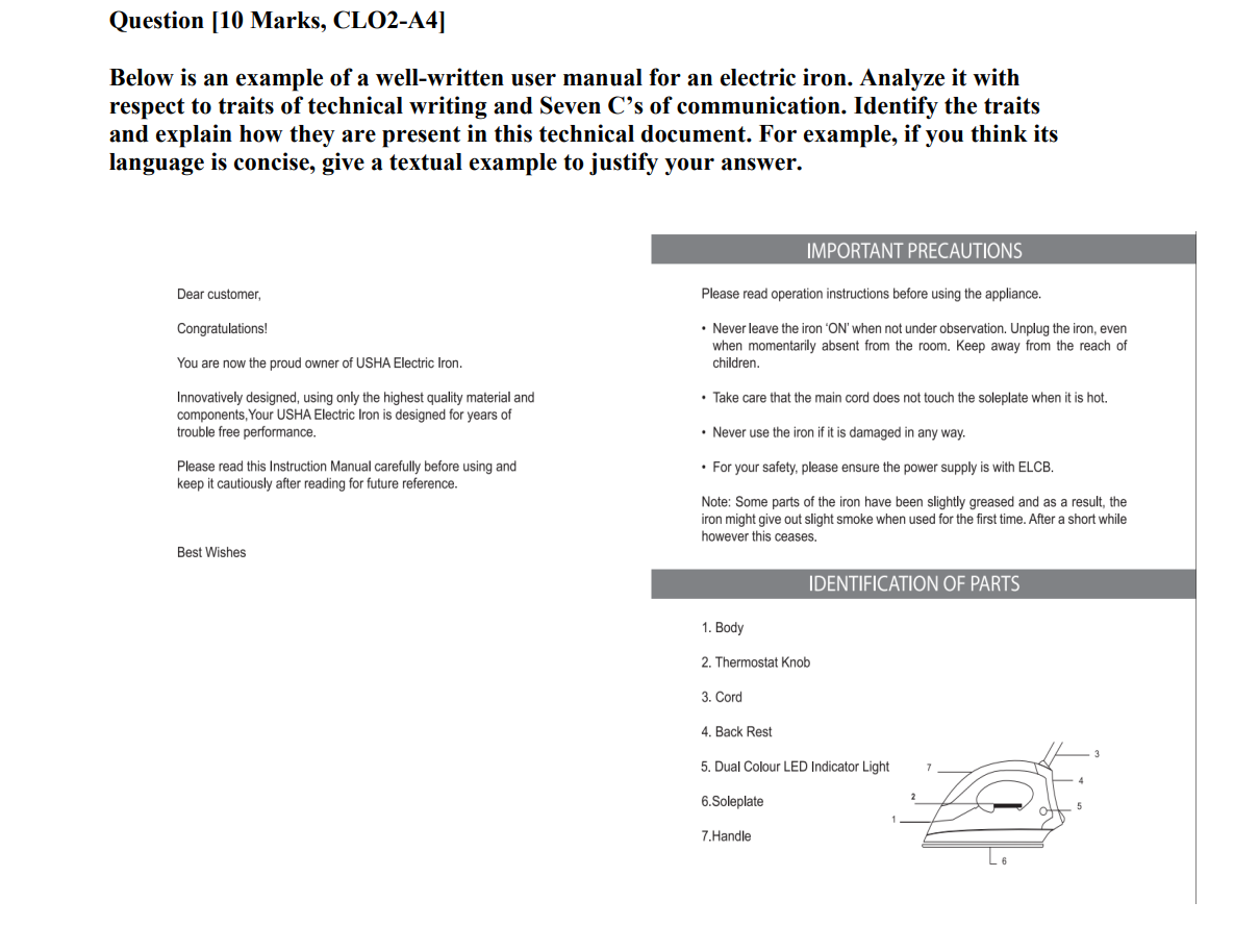 WRITE YOUR ANSWER ACCORDING TO 7c's and below 2