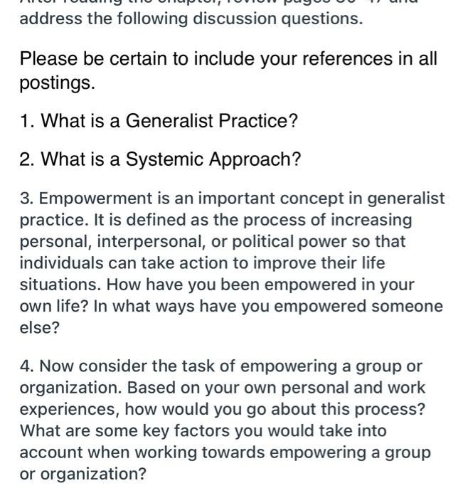 Please be certain to include your references in