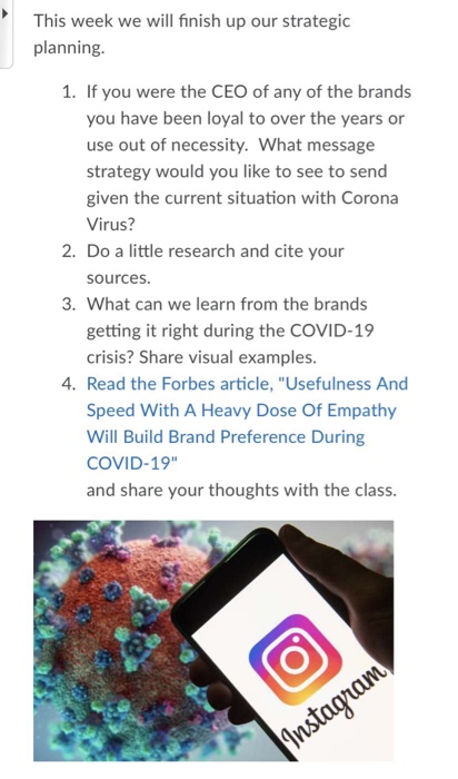 This week we will finish up our strategic