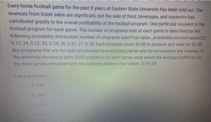 Every home football game for the past 8 years at