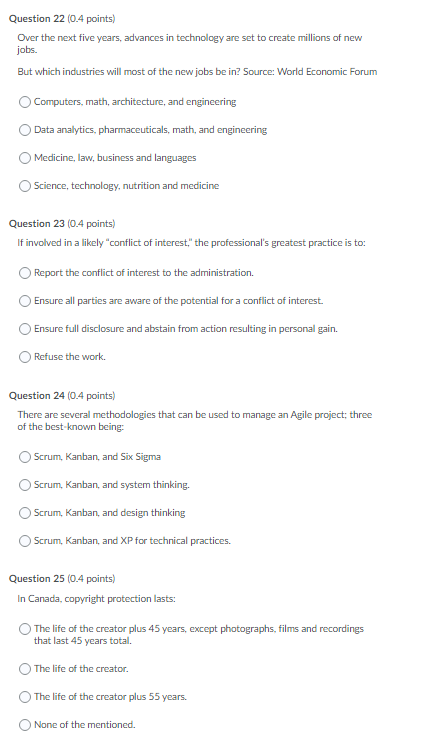 Question 22 (0.4 points) Over the next five