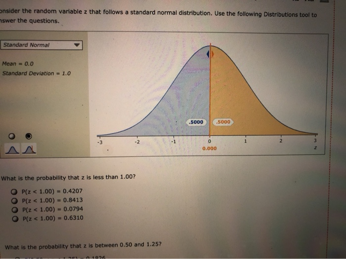 Consider the random variable z that follows a