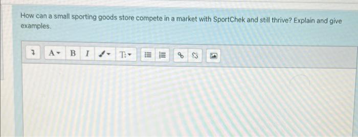 How can a small sporting goods store compete in a