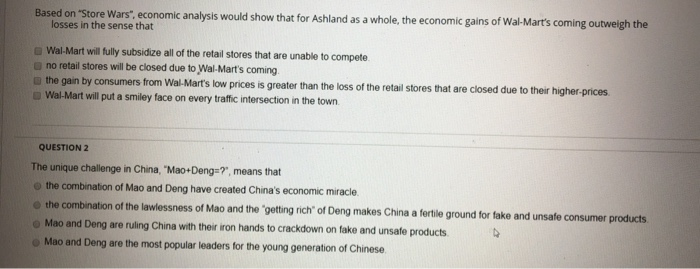 Based on "Store Wars", economic analysis would