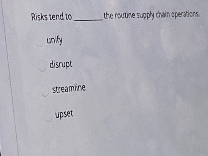 Risks tend to the routine supply chain