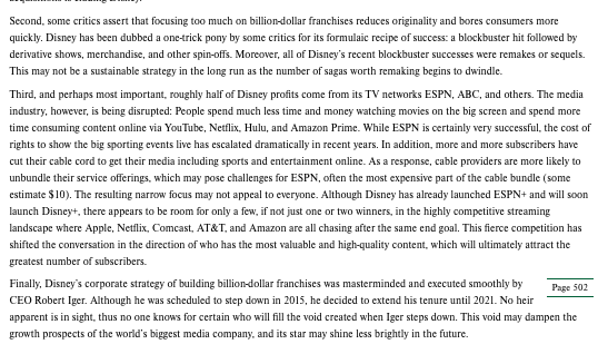 Disney case analysis 1. Perform an external