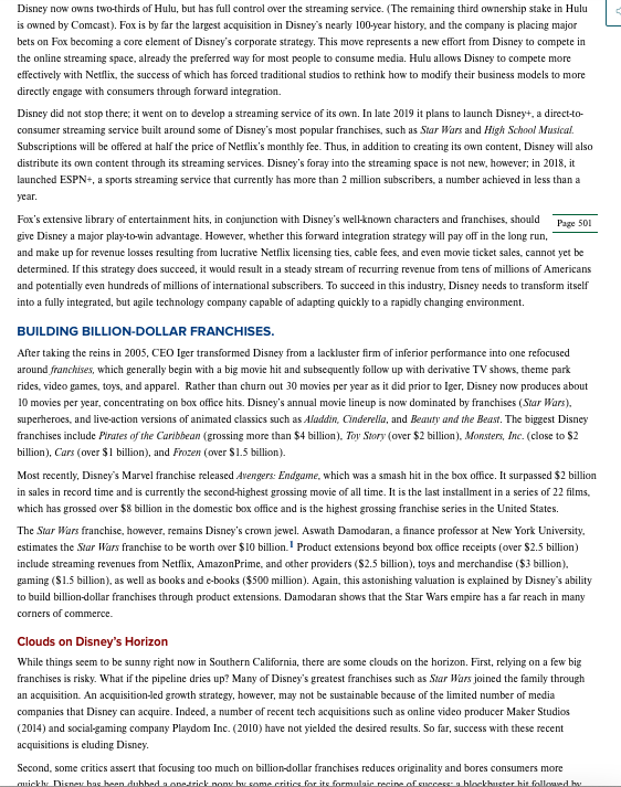 Disney case analysis 1. Perform an external
